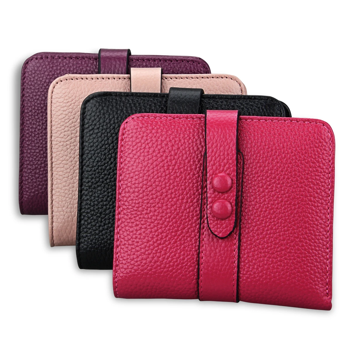 

Genuine Leather Wallets for Women Luxury Fashion Credit Card RFID-Blocking Female Clutch Red Black Purse Wallet