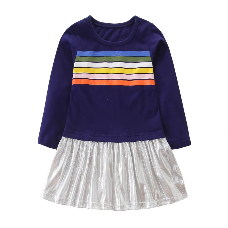 New Top Brand Girls Dresses Animals Applique Cotton Children Long Sleeve Clothes Autumn Spring Princess Dress for Party | Детская одежда