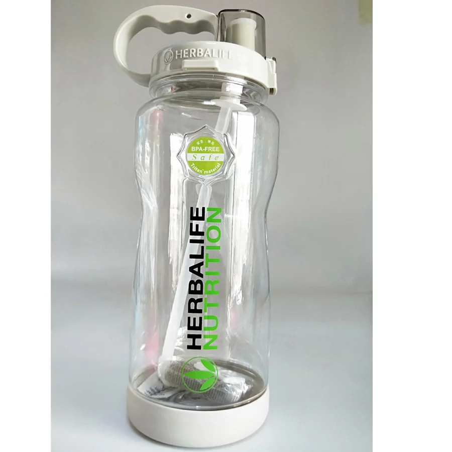 Цена ярко-желтый 2л 2000 мл прозрачный портативный космический Herbalife питание на заказ ремень соломенная бутылка для воды