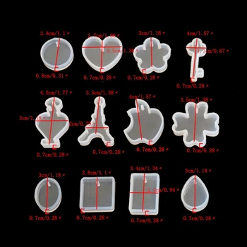 

12pcs Silicone Jewelry Mold Resin Making Pendants Necklace Bracelet Earrings DIY 634D