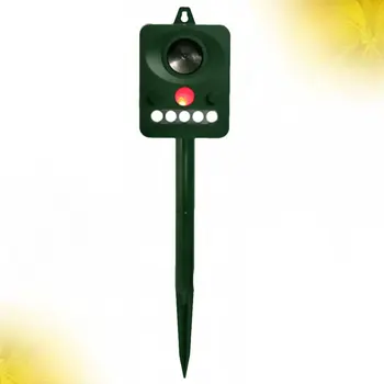 

Ultrasonic Animal Repellent Solar Powered Birds Repeller with White Light Waterproof Pest Repeller with PIR Sensor for Repelling