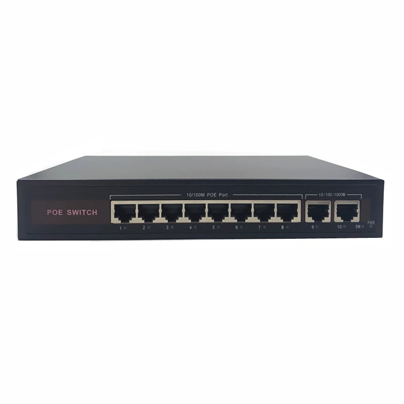 8(100M)-2(100M) 48V Ethernet коммутатор POE switch, 8 10/100 Мбит/с Порты и разъёмы IEEE 802,3 af/at подходит для IP камера/Беспроводной AP/IP CCTV камера системы - Цвет: 8(100M)-2(100M)