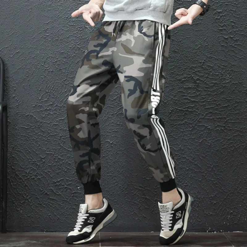 

2019 Autumn Aberdeen Casual Pants Men's Loose-Fit Versatile Fashion Beam Leg Korean-style Bib Overall Men's Camouflage Trousers