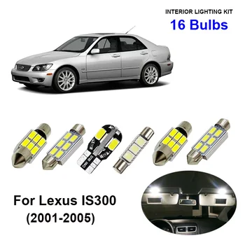 

16pcs Car Accessories LED Interior Light Bulbs Kit For 2001-2005 Lexus IS300 Dome Door Trunk License Plate Lamp