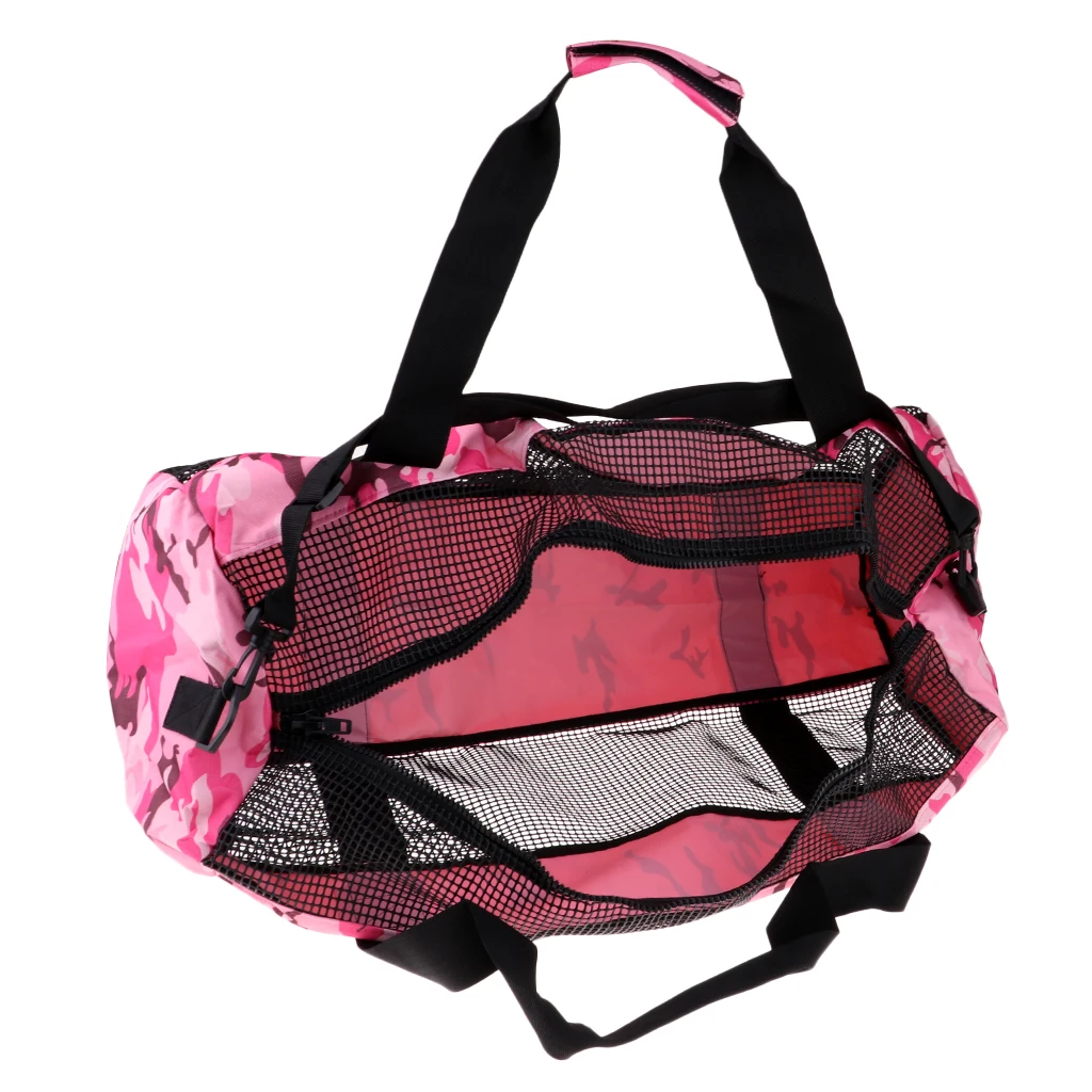 Durable Dive Mesh Duffel Bag Snorkeling Retractor Lanyard Holder Hook Carabiner Diving Bags for Water Sports