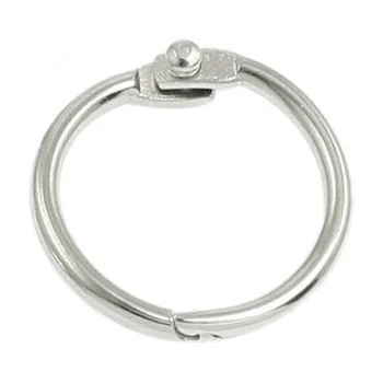 

HOT-5 x Metal loose-leaf book ring bundle key ring silver