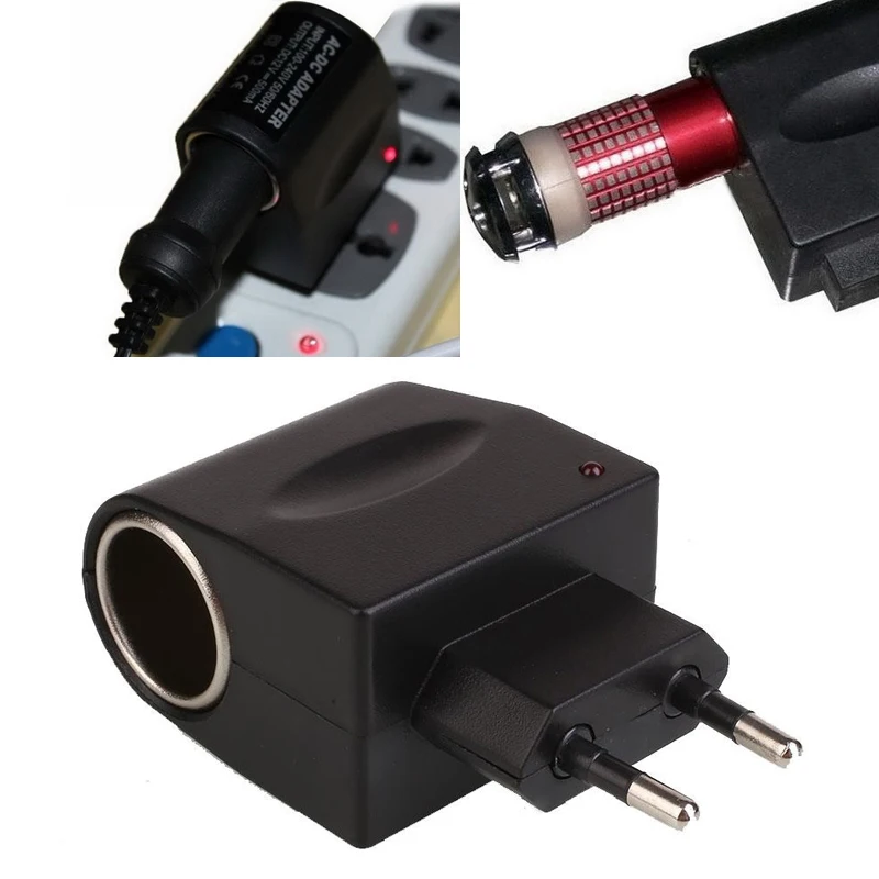 Автомобильный AC 90-240V~ DC 12V адаптер питания конвертер бытовой сигареты автомобиля ЕС