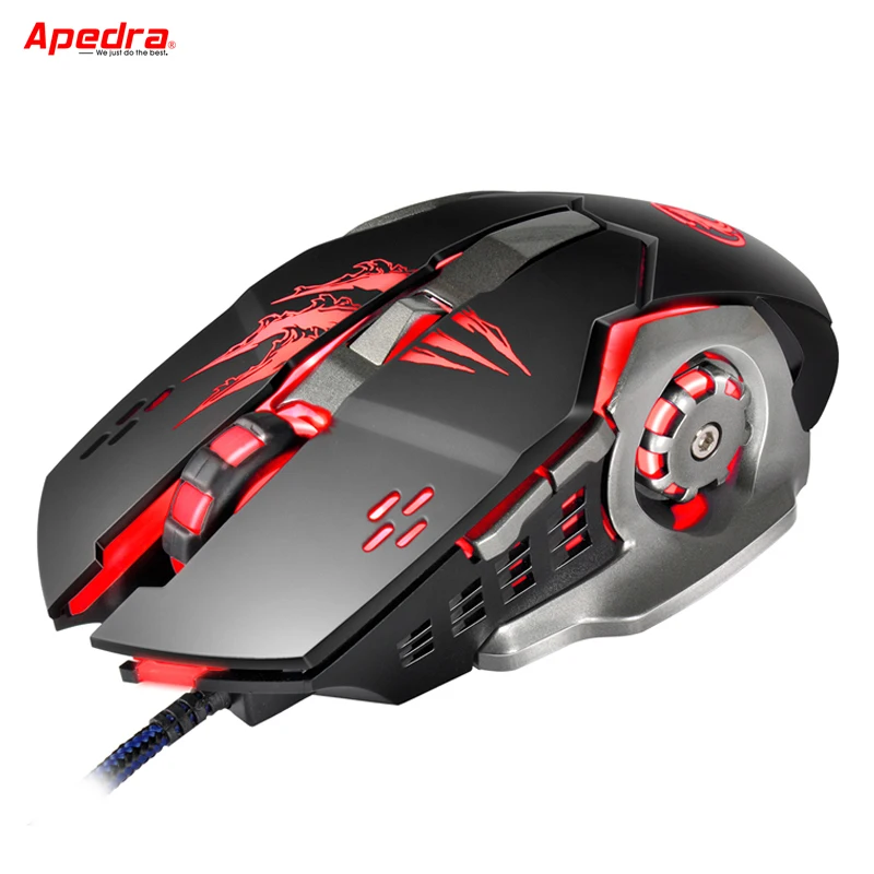 Apedra A8 новая Проводная игровая мышь профессиональная Макросъемка геймер 6 кнопок