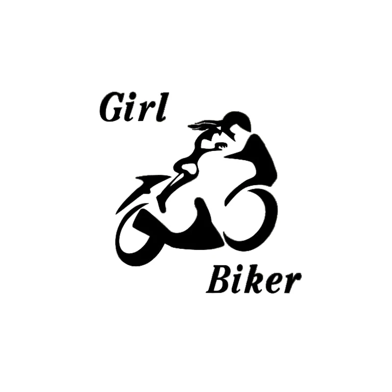 

10.3*10.3CM Sexy Powerful Girl Biker Popular Design Black/Silver Zero Defect Skillful Vinyl Car Sticker Decal C20-0680