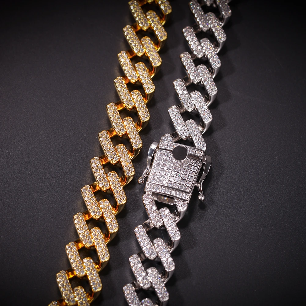 Uwin 14mm Prong Cuban Link Iced Cubic 