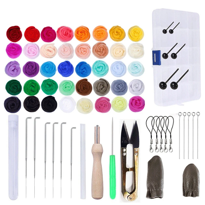 Needle Felting Kit Wool Tools Handmade Felt Set Fabric Materials Accessories | Дом и сад