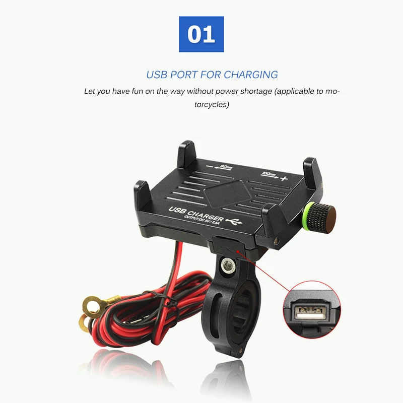 AOZBZ держатель для телефона с usb-портом для мотоцикла, держатель для горного велосипеда, противоударные Мото Аксессуары для 3,5-7 дюймового смартфона