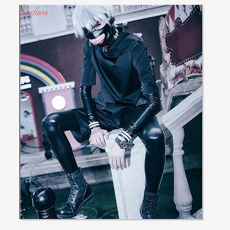 コスプレ衣装 日本のアニメ東京喰種トーキョーグール 金木研 フード付きジャケット パンツ ショーツ フルセット 衣装 男性用ユニフォームマスク Aliexpress