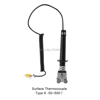 

K Type Roller Surface Thermocouple -50~500 Degree Handheld Contact Temperature Sensor with Ball Bearings 4 Wheels WRNM-101