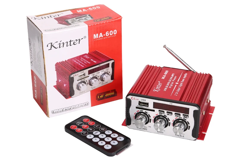 Kinter MA-600 мини-усилитель аудио с fm-радио 2CH усилители Bluetooth DC12V SD USB ввод воспроизведения стерео звук супер бас - Цвет: Only MA-600