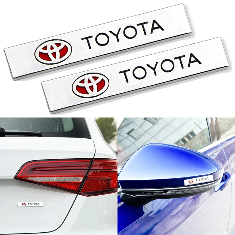

2pcs Car Decal Logo Car Badge Emblem Auto Small Sticker For Toyotas Corolla Yaris Rav4 Avensis Auris Camry C-hr 86 Prius Styling