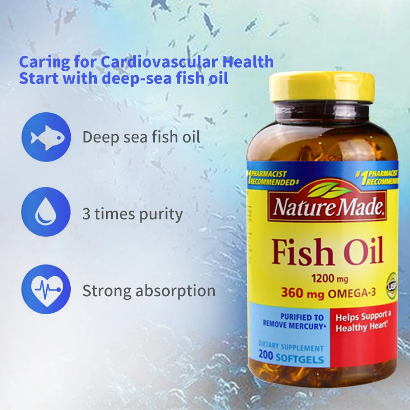 

Free shipping Fish Oil 1200 mg 360 mg omega-3 200 pcs