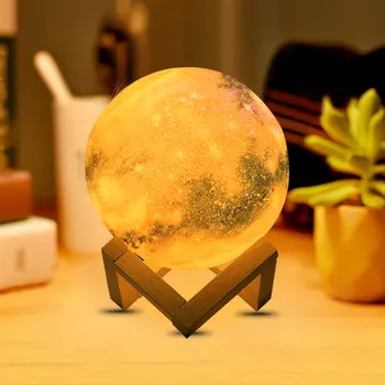 

3D Printing Moon Lamp LED USB Rechargeable Touch Control Night light Creative Moon Light for Bedroom Decoration Birthday Gift