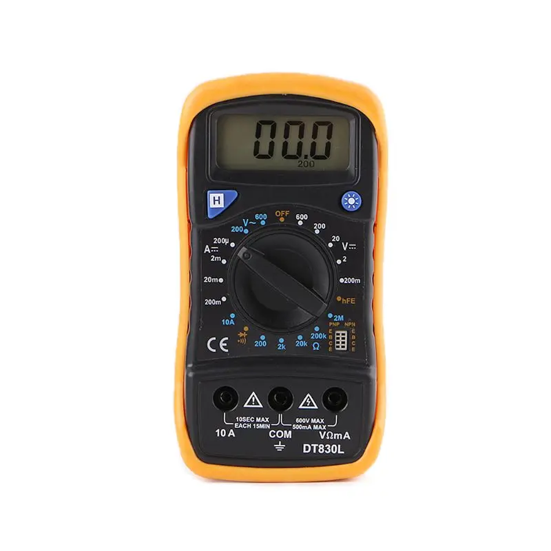 DT830L ЖК-цифровой мультиметр ЖК-подсветка AC/DC Амперметр Вольтметр Ом тестер мультиметр