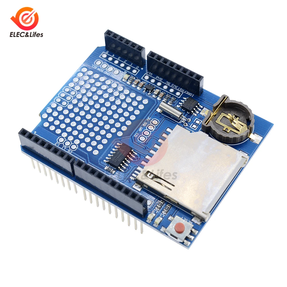 DS1307 регистратор данных щит регистратора Плата расширения данных Регистратор модуль с Micro SD слот V1.0 для Arduino UNO DIY