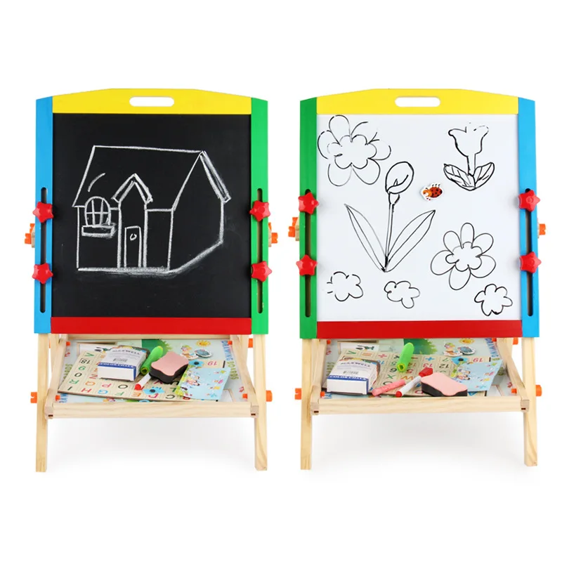 

New Style Double-Sided Magnetic Adjustable Braced Sketchpad Writing Board CHILDREN'S Drawing Board Easel Set CHILDREN'S Toy