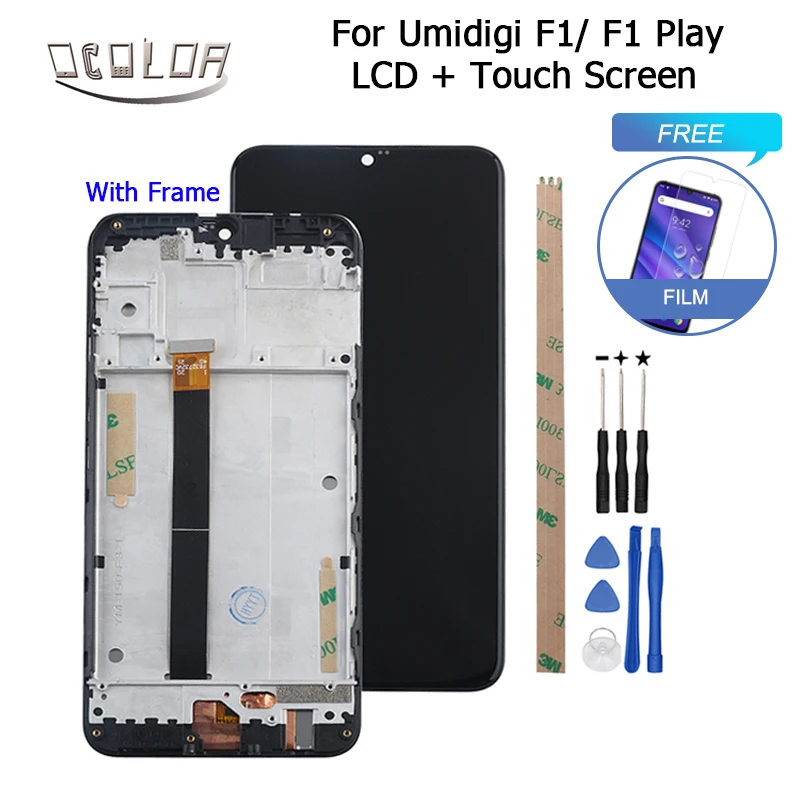 Ocolor для UMI Umidigi F1 ЖК-дисплей и сенсорный экран с рамкой+ Инструменты+ клей для UMI Umidigi F1 Play Phone+ пленка