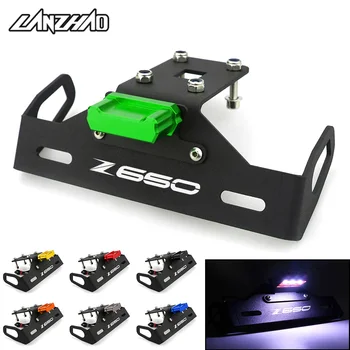 

Z650 Motorcycle License Plate Frame Mount Bracket Holder with LED Indicator Light for Kawasaki Z650 2017 2018 2019