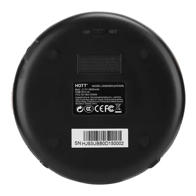  HOTT CD711T - Reproductor de CD portátil recargable con  Bluetooth para viajes en casa y automóvil con auriculares estéreo y  protección antigolpes, color negro : Electrónica