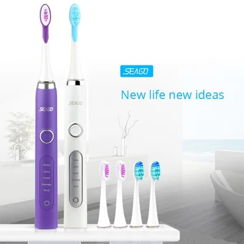 

Automatic Electric Toothbrush Rechargeable Sonic Electric Teeth Brush 3 Bursh Heads Five Brushing Modes Whiten Teeth Massage Gum