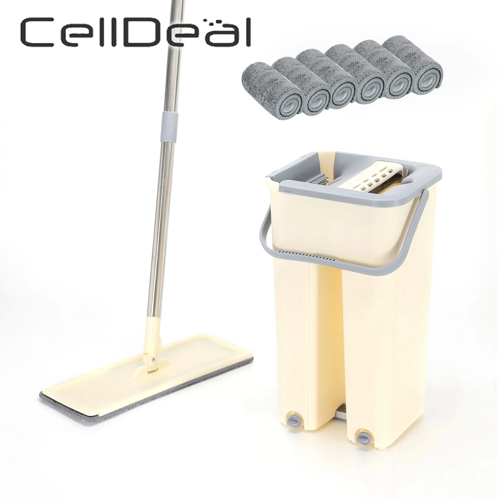 

Cleaning Mops Home Floor Mop Microfiber Wet Mop with Bucket Cloth Flat Squeeze Spray Bathroom Kitchen Clean Free Hand Spin