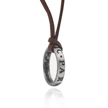 

Uncharted 4 Nathan Drake's Vintage Band Cosplay Ring Leather Code Pendant Necklace
