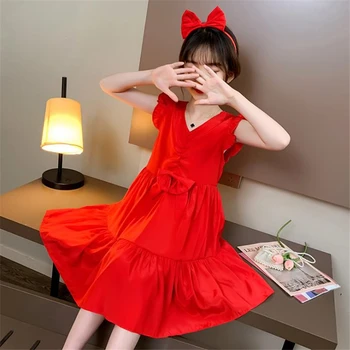 

Summer dress 2020 New Children's Princess dress Summer style lace sleeve dress