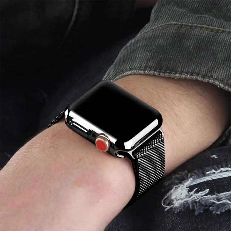 Чехол для Apple Watch серии 44 мм/40 мм 42 мм/38 iwatch band SE 6 5 4 3 2 1 полоса защита экрана