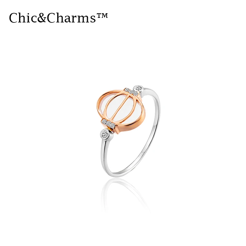 Chic &amp Charms 9K 14K Настоящее розовое золото натуральный цветной драгоценный камень