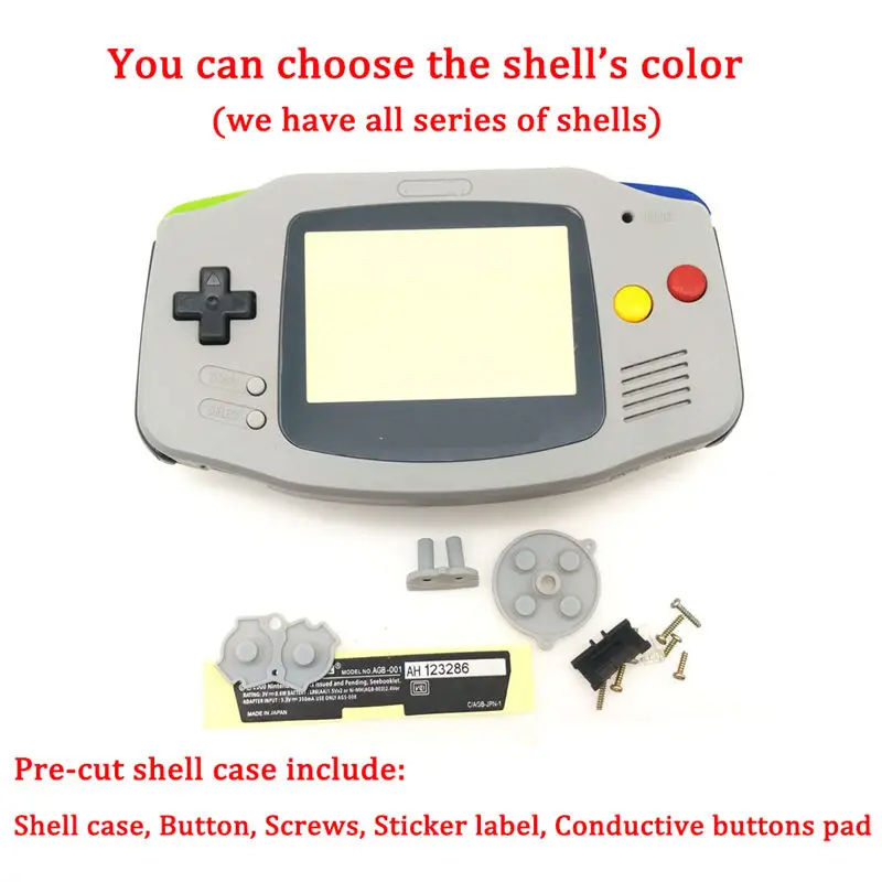 Kaufen IPS V2 LCD Bildschirm Kits mit pre cut shell fall für GBA Hintergrundbeleuchtung LCD V2 Bildschirm 10 Ebenen Hohe helligkeit Für GBA Konsole Gehäuse