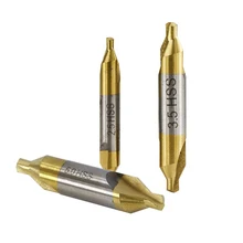 

GUOJOZO 6pcs 1.0-5.0mm HSS TiN Coated Center Drill Bit Set Metalworking Hole Drill Hole Cutter 60 Degrees Combined Drill Bit Set