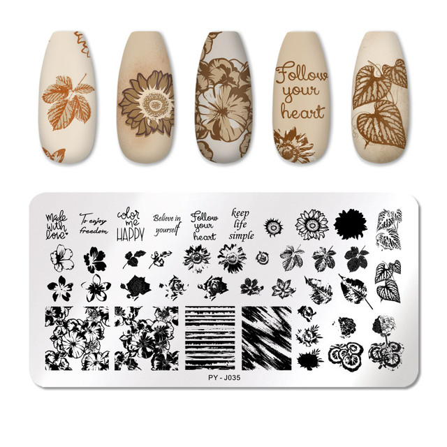 PICT YOU 6cm * 6cm Square Leopard Nail Stamping Plates Animal Patterns Stencil Tools Stainless Steel Nail Art Stamp Design