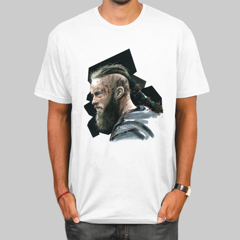 Ragnar Lothbrok Vikings Lodbrok футболки летняя модная футболка с принтом Повседневная круглым