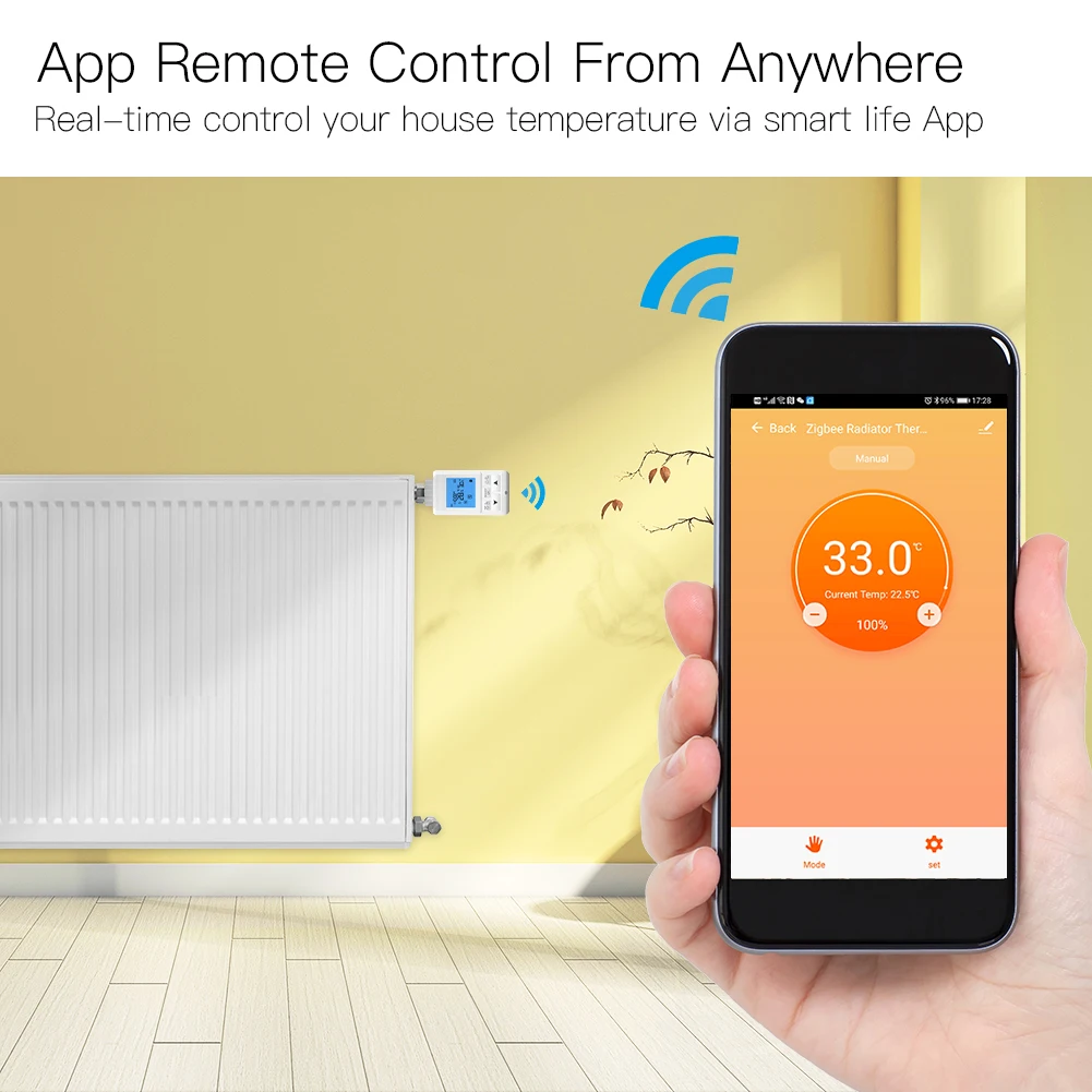 Zigbee Смарт TRV термостатический радиатор клапан управления Лер термостат