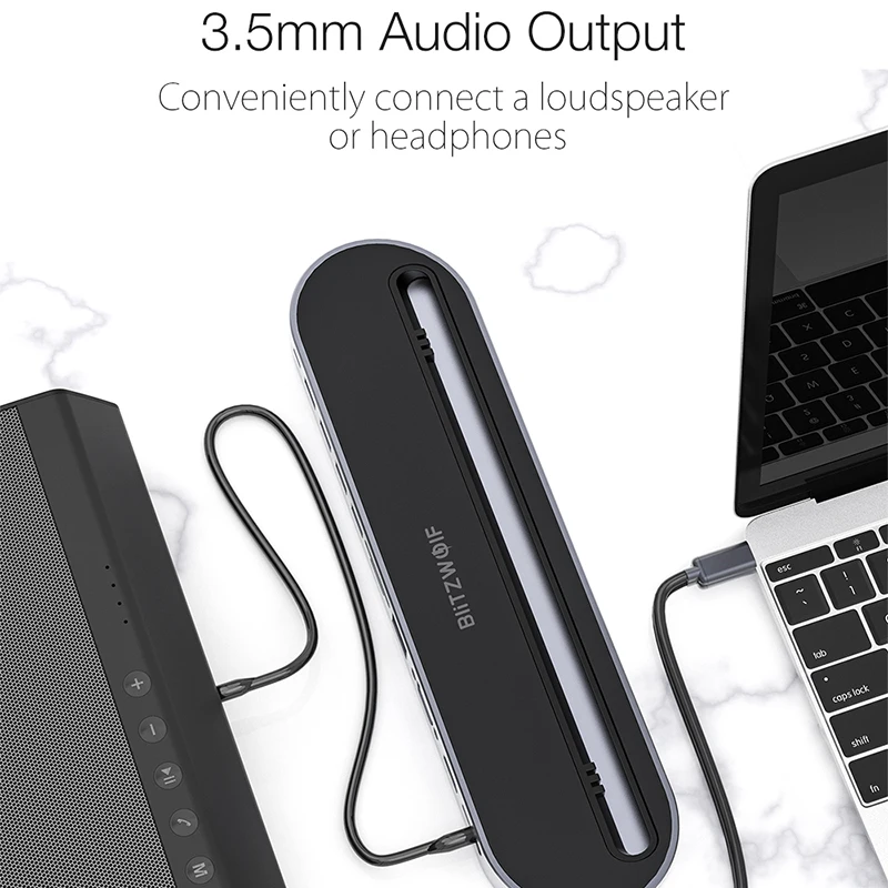 BlitzWolf 12-in-1 USB 3.0 Hub Type-c Docking Hub Station SD/TF RJ45 VGA HD DC3.5 Converter for iPhone for Huawei