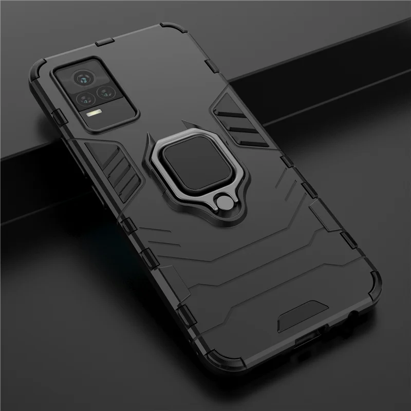 Hybrid Rugged Armor Shockproof Case with Magnetic Metal Ring Stand