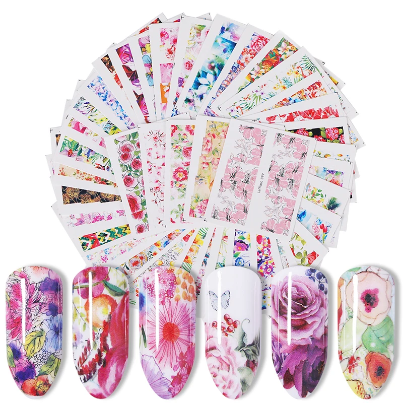 1 Набор наклеек для дизайна ногтей с цветами, Набор наклеек для переводных наклеек с водой, слайдер, цветной Ловец снов, наклейки для маникюра