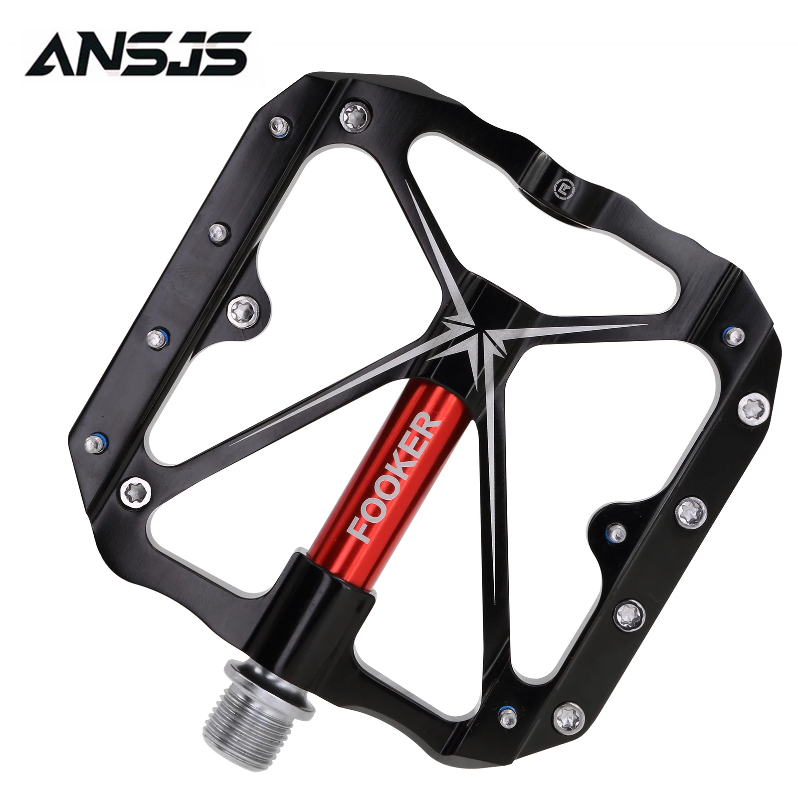 

Ansjs Mountain Bike Pedals Non-Slip Bike Pedals Platform Bicycle Flat Alloy Pedals 9/16 Needle Roller Bearing
