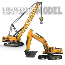 Construction Trucks Crane Excavator Toy 1:55 Diecast Engineering Vehicle Tractor Digger Car Model for Children Christmas Gift knl hobby j deere model a tractor agricultural vehicle safety model gift act ertl 1 16