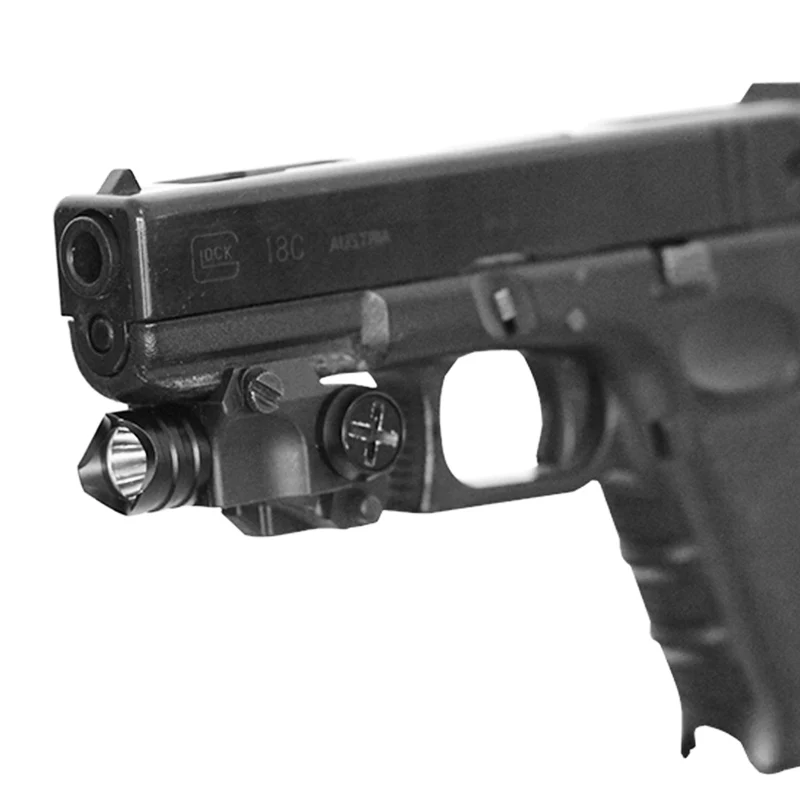 

Compact Pistol Flashlight 20mm Picatinny Rail Airsoft Tactical LED MINI White Light for Glock 17 19 18C 24