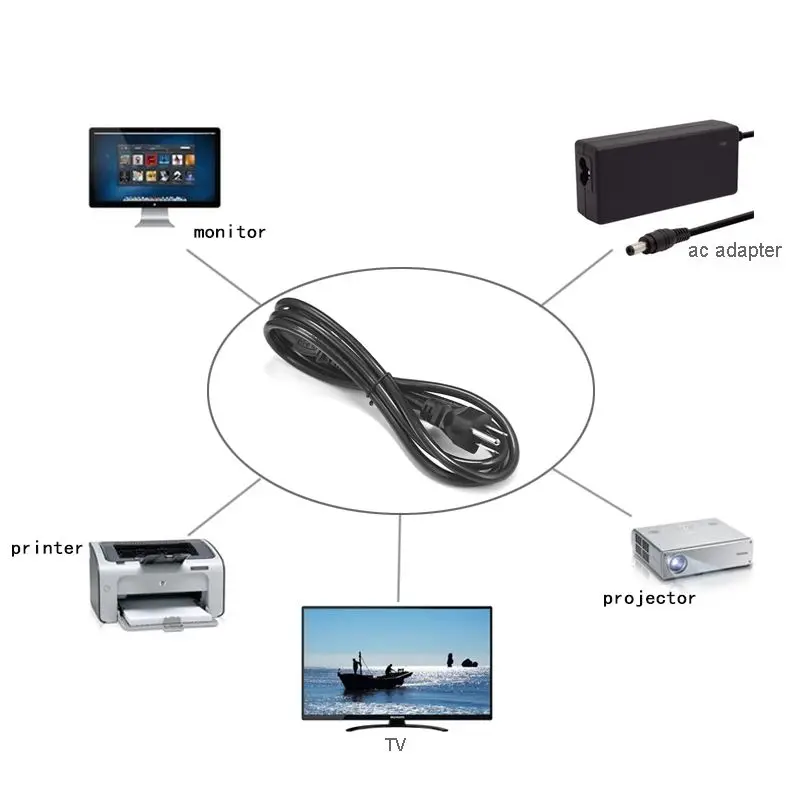 Монитор US Plug шнур питания 1,5 м 18AWG NEMA 5P IEC C13 кабель питания для Epson принтера samsung sony LG tv PS4 Pro Xbox One