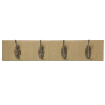 

Decors-47094 Clothes Rack 4 Hooks Leatherette Gold _ 61x9x12cm