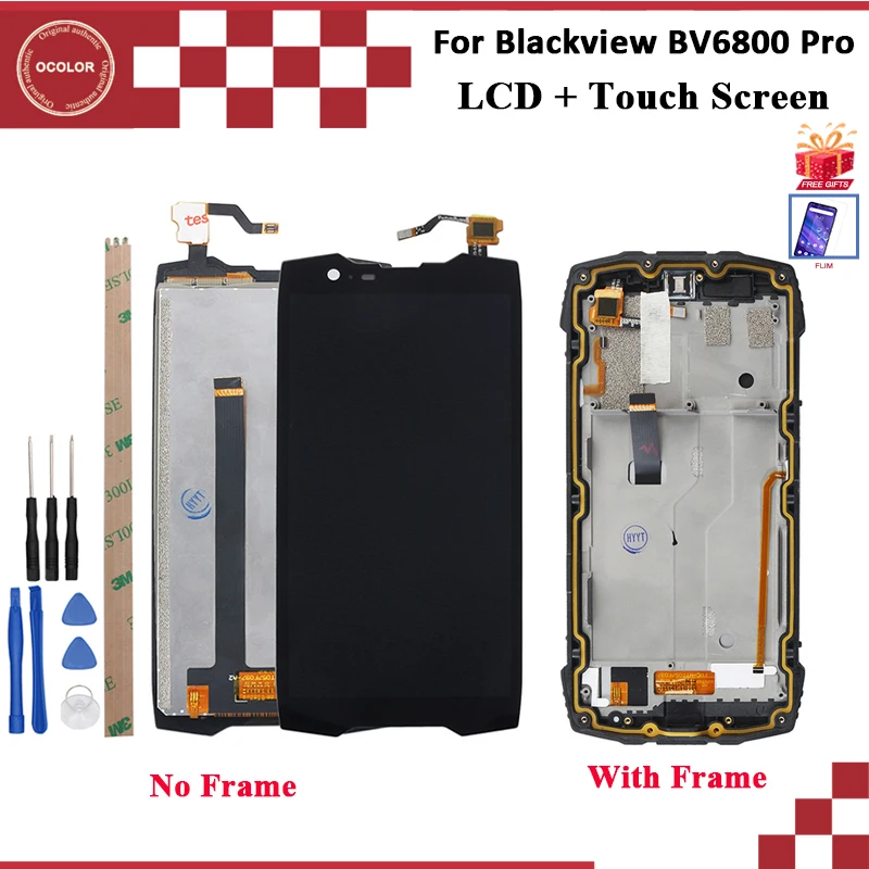 Ocolor для Blackview BV6800 Pro ЖК дисплей и сенсорный экран с рамкой 100% протестированный