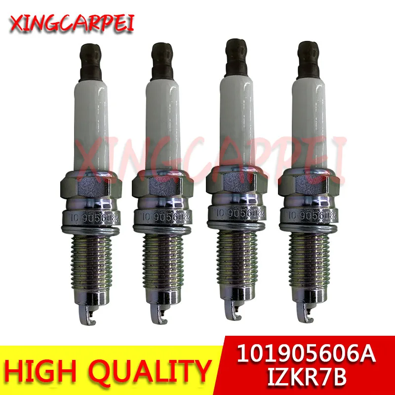 

High Quality 4pcs/set 101905606A IZKR7B Iridium Spark Plug For Audi A3 TT For Volkswagen Eos 3.2L