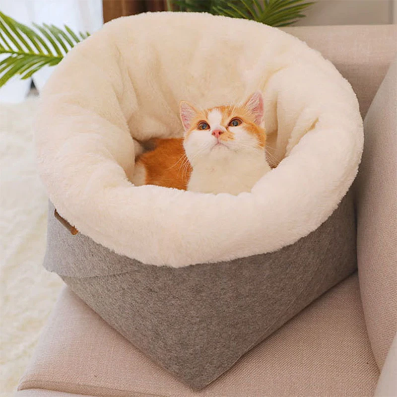 Прочные съемные кошечки для маленьких кошек, теплоизоляция и тепло, креативная индивидуальность, кровать для домашних животных, хлопок, мягкая и удобная